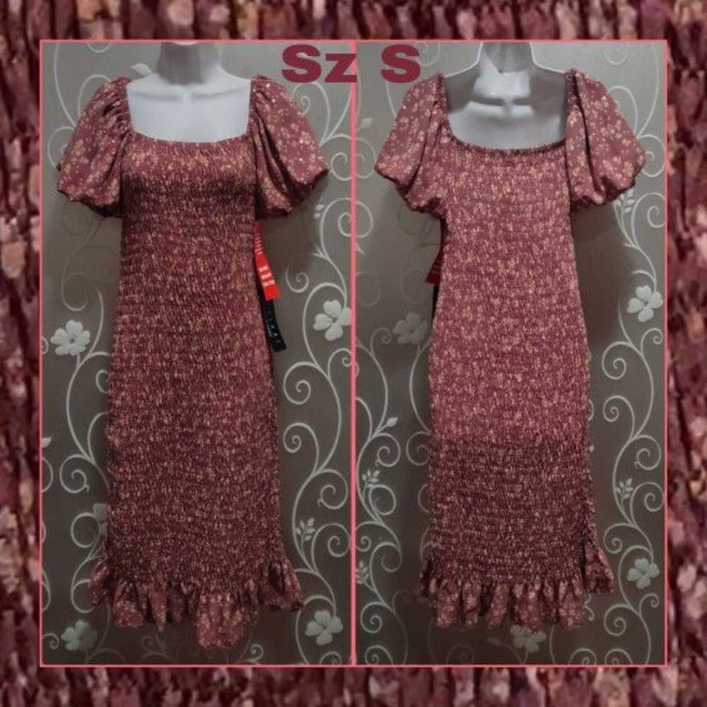 NEW WOMENS STRETCHY FLORAL DRESS SIZE S